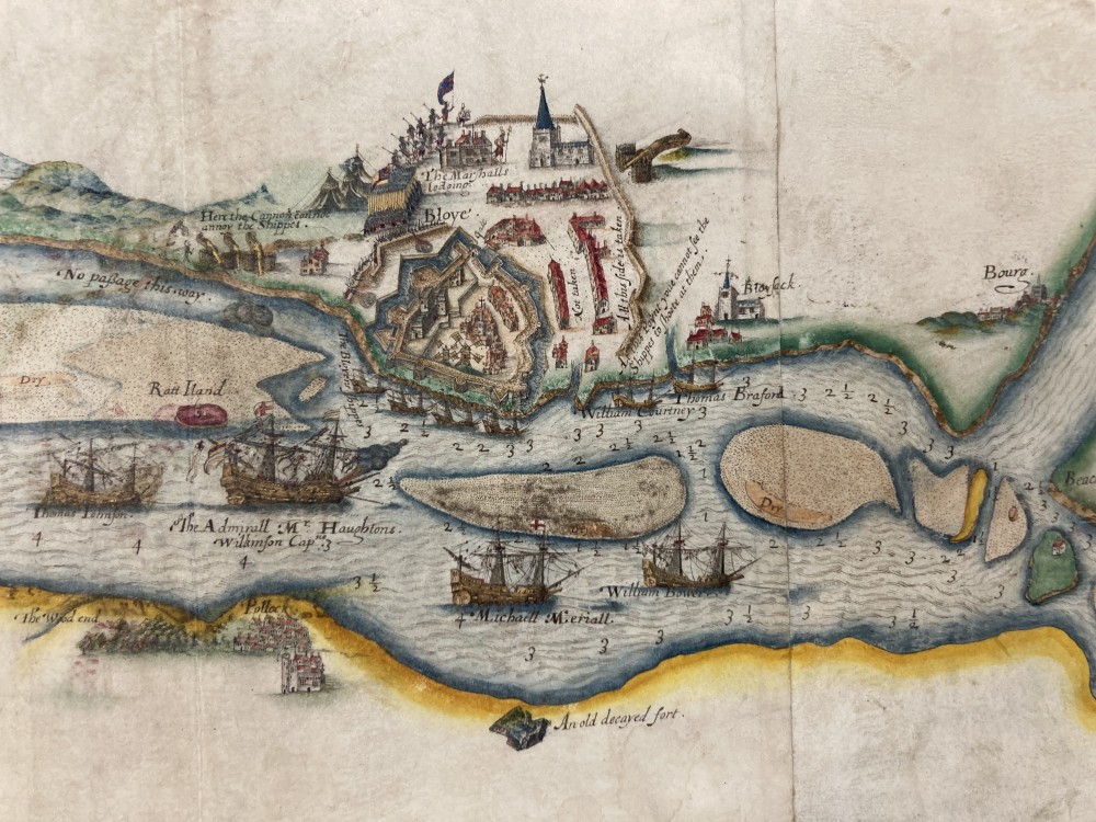 *View of the siege of the town of Blaye, Cotton MS Augustus I ii 80, 1593, British Library*